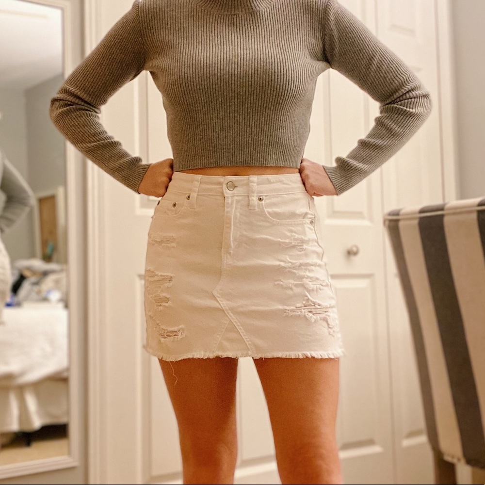 White AE jean skirt